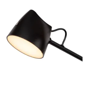 Lucide Milne - lampadaire avec variateur tactile - 143 cm - 8W dimmable LED inclus - noir