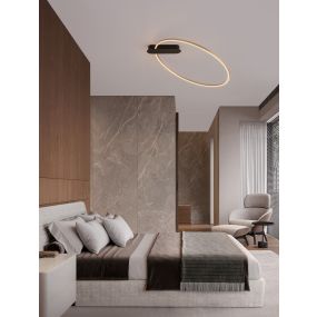 Nova Luce Kiklos - plafonnier - Ø 64 x 30 cm - 30W dimmable LED inclus - laiton doré
