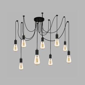 Searchlight Squiggle - lampe suspendue - Ø 20 x 202,5 cm - noir mat