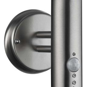 Searchlight Brooklyn - Applique d'extérieur avec détecteur de mouvement - 19 x 19,5 cm - LED intégrée 6W - acier inoxydable