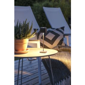 Konstsmide Capri Mini - lampe de table d'extérieur - 7 x 7 x 25 cm - 2,2W dim to warm LED inclus - rechargeable - IP54 - noir