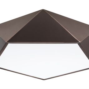 Nova Luce Darius - plafonnier - 40 x 40 x 10 cm - brun café et blanc mat