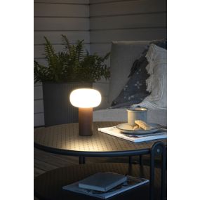Konstsmide Antibes - lampe de table - Ø 13 x 19 cm - 2,5W LED dimmable + RGB inclus - rechargeable - IP54 - rouille