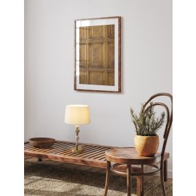 Nova Luce Damo - lampe de table - Ø 34 x 60 cm - laiton antique, orange doux et brun