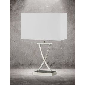 Searchlight Club - lampe à poser - 31 x 20 x 48,5 cm - blanc et chrome