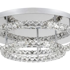 Nova Luce Quentin - plafonnier - Ø 60 x 18 cm - 44W LED inclus - chrome