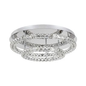 Nova Luce Quentin - plafonnier - Ø 60 x 18 cm - 44W LED inclus - chrome