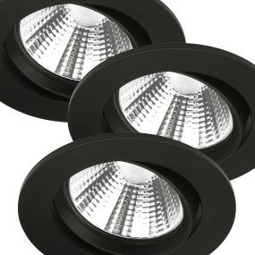 Nordlux Fremont - set de 3 - Ø 85 mm, Ø 72 mm encastrable - 5,5W LED dimmable inclus - IP23 - noir