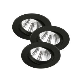 Nordlux Fremont - set de 3 - Ø 85 mm, Ø 72 mm encastrable - 5,5W LED dimmable inclus - IP23 - noir