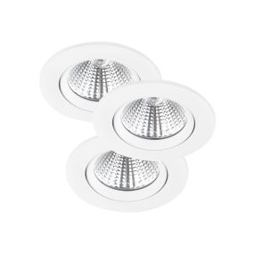 Nordlux Fremont - set de 3 - Ø 85 mm, Ø 72 mm encastrable - 5,5W LED dimmable inclus - IP23 - blanc