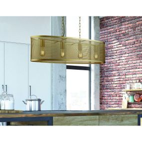 Searchlight Fishnet - lampe suspendue - 91 x 30 x 150 cm - or mat