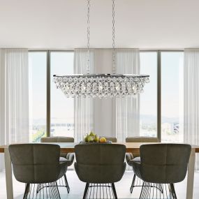 Searchlight Michelle - lampe suspendue - 92 x 30 x 135 cm - chrome