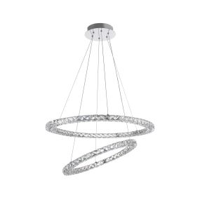 Nova Luce Quentin - lampe suspendue - Ø 70 x 120 cm - 60W LED inclus - chrome