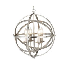 Searchlight Orbit - lustre - Ø 46 x 116 cm - argent satiné