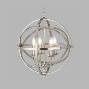 Searchlight Orbit - lustre - Ø 46 x 116 cm - argent satiné