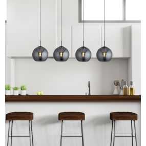 Searchlight Amsterdam - lampe suspendue - 175 x 30 x 240 cm - noir