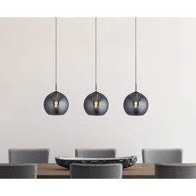 Searchlight Amsterdam - lampe suspendue - 146 x 30 x 240 cm - noir