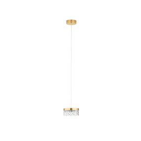 Nova Luce Bion - lampe suspendue - Ø 15 x 120 cm - 6W LED inclus - laiton doré
