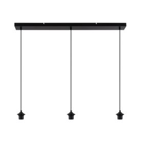 Artdelight Balk – suspension 3 lumières avec pendules – 100 x 10 x 150 cm – noir