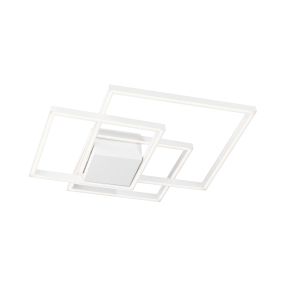 Nova Luce Bilbao - plafonnier - 56 x 56 x 8,5 cm - 42W LED inclus - blanc