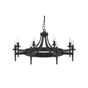 Searchlight Cartwheel - lustre - Ø 85 x 90 cm - noir
