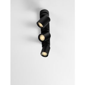 Nova Luce Amecy - spot en saillie 3L - 39 x 12,5 x 6,5 cm - noir sablé