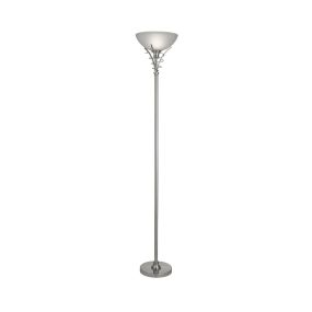 Searchlight Linea - lampadaire - Ø 26 x 179 cm - argent satiné