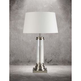 Searchlight Pedestal - lampe à poser - Ø 37 x 62 cm - argent satiné