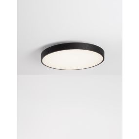 Nova Luce Perfect Profile - plafonnier télécommandé (incl.) - Ø 40 x 10 cm - 20W LED dimmable inclus - 2700K-6000K - noir