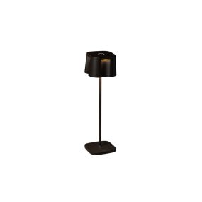 Konstsmide Nice - lampe de table extérieure sans fil avec station de charge - 10 x 10 x 36 cm - 2,2W LED dimmable inclus - IP54 - noir mat