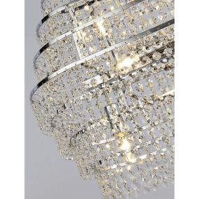 Searchlight Rene - lampe suspendue - 90 x 30 x 143 cm - chrome et transparent