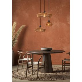Lucide Yunkai - lampe suspendue - Ø 60 x 145 cm - bois
