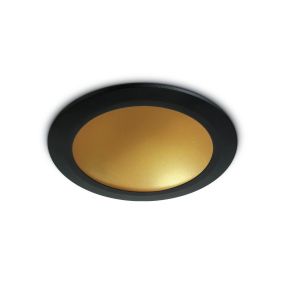 ONE Light Dark Light Dome Reflector - plafonnier encastré - Ø 17 x 5 cm - 16W LED inclus - noir et laiton