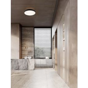 Nova Luce Roi - plafonnier - Ø 40 x 8,5 cm - 37W dimmable LED inclus - noir sablé