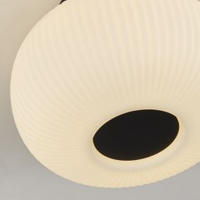 Searchlight Lumina - plafonnier - Ø 24 x 18 cm - blanc et noir mat