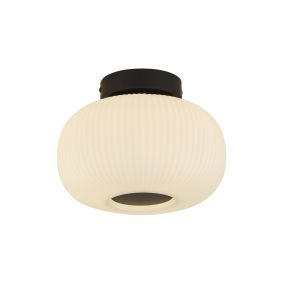 Searchlight Lumina - plafonnier - Ø 24 x 18 cm - blanc et noir mat