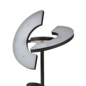 Searchlight Gio - lampadaire - 210 cm - 32W + 4,5W LED inclus - noir et blanc mat