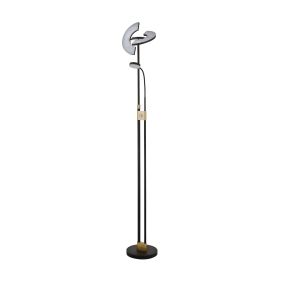 Searchlight Gio - lampadaire - 210 cm - 32W + 4,5W LED inclus - noir et blanc mat
