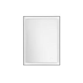 Nova Luce Deca - miroir avec éclairage - 60 x 80 x 3,5 cm - 29W LED inclus - IP44 - noir sablé et blanc