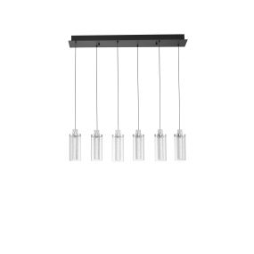Nova Luce Lune - lampe suspendue - 20 x 170 x 81 cm - 44W dimmable LED inclus - noir sable et chrome