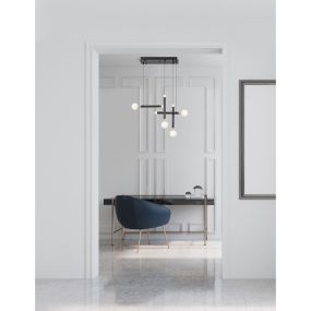 Nova Luce Cayo - lampe suspendue - 51 x 20 x 120 cm - 4 x 5W LED inclus - noir