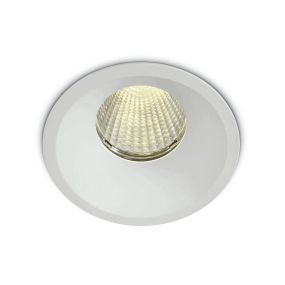 ONE Light COB Dark Light Range - spot à encastrer - Ø 82 mm, Ø 75 mm encastré - 12W LED inclus - IP44 - blanc - couleur de lumière blanc chaud