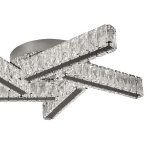 Searchlight Clover - plafonnier - Ø 51 x 9 cm - 15W LED inclus - chrome