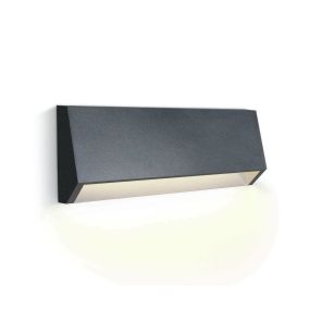 ONE Light Down Illumination - applique murale extérieure - 22 x 3,7 x 8 cm - 4W LED inclus - IP65 - anthracite