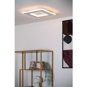 Lucide Axelle - plafonniers - 39,4 x 39,4 x 4,6 cm - 24W LED inclus - 3 StepDim - blanc