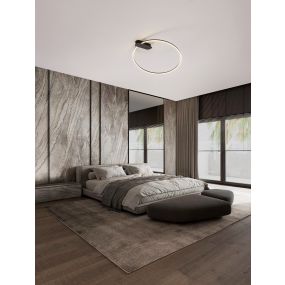Nova Luce Kiklos - plafonnier - Ø 64 x 30 cm - 30W dimmable LED inclus - noir sablé