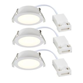 Nordlux Olea 3-Kit - spot encastré - Ø 85 mm, Ø 68 mm taille d'encastrement - 4,4W LED inclus - IP65 - blanc