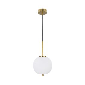 Nova Luce Lato - lampe suspendue - Ø 18,5 x 120 cm - laiton antique