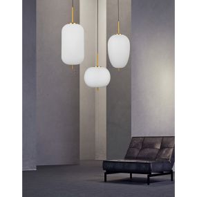 Nova Luce Lato - lampe suspendue - Ø 27 x 120 cm - laiton antique