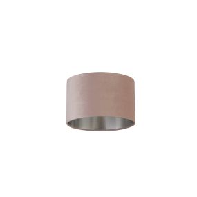 Searchlight Drum Shade - abat-jour - Ø 28 x 18 cm - rose et argent brossé